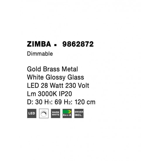 Suspensie ZIMBA Nova Luce Modern, Led, 9862872, Grecia
