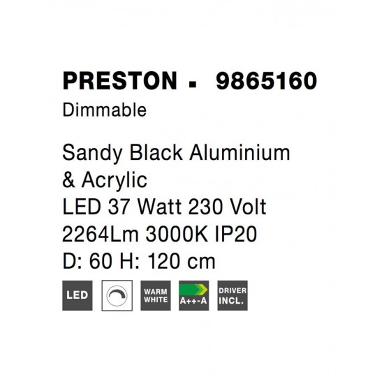 Suspensie PRESTON Nova Luce Modern, Led, 9865160, Grecia