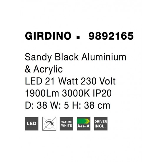Aplica GIRDINO Nova Luce Modern, Led, 9892165, Grecia