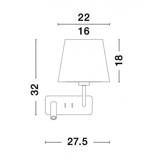 Aplica de Citit SAVONA Nova Luce Modern, Led/E27, 9919151, Grecia