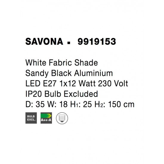 Lampadar SAVONA Nova Luce Modern, E27, 9919153, Grecia