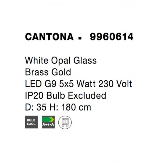 Suspensie CANTONA Nova Luce Modern, G9, 9960614, Grecia