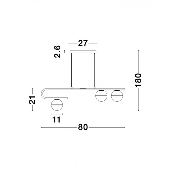 Suspensie CANTONA Nova Luce Modern, G9, 9960615, Grecia