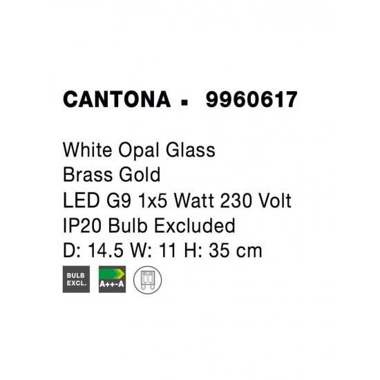 Aplica CANTONA Nova Luce Modern, G9, 9960617, Grecia