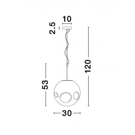 Pendul MAYAN Nova Luce Modern, E27, 9988104, Grecia