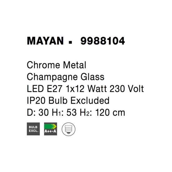 Pendul MAYAN Nova Luce Modern, E27, 9988104, Grecia
