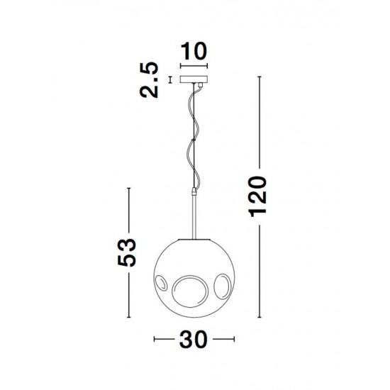 Pendul MAYAN Nova Luce Modern, E27, 9988105, Grecia