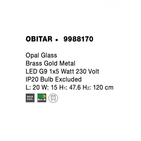 Pendul OBITAR Nova Luce Modern, G9, 9988170, Grecia