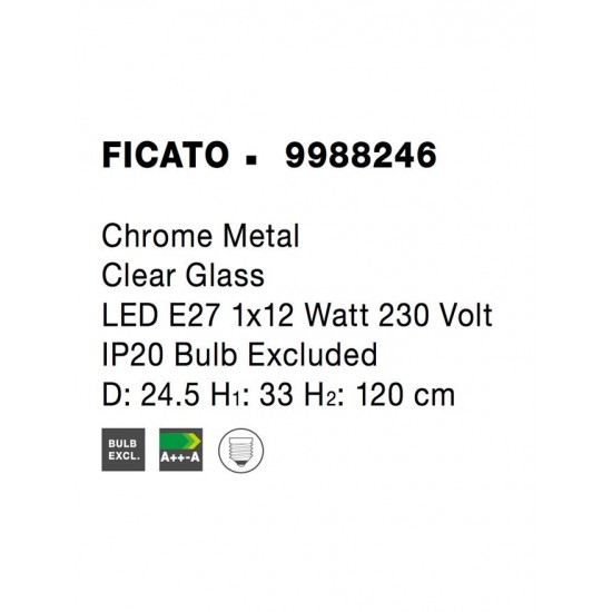 Pendul FICATO Nova Luce Modern, E27, 9988246, Grecia