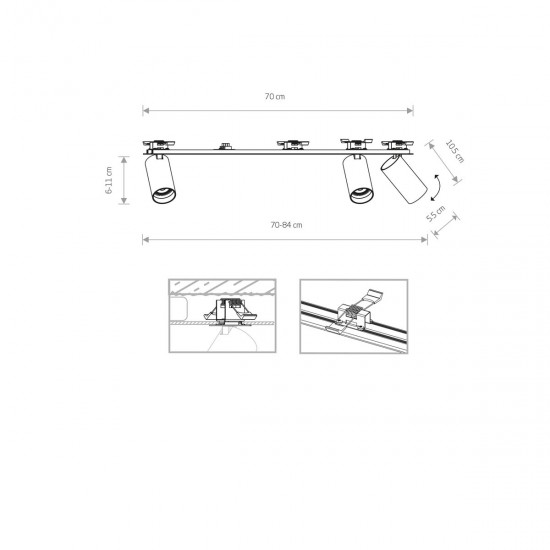 Lustra Spot Mono Surface 7835 Nowodvorski GU10, Negru, Polonia