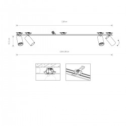 Lustra Spot Mono Surface 7836 Nowodvorski GU10, Negru, Polonia