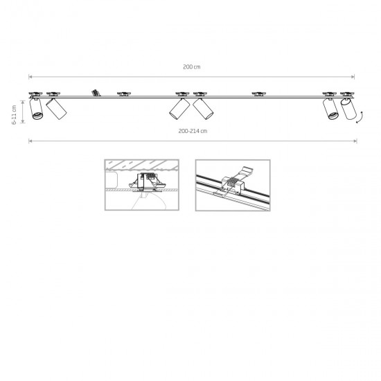 Lustra Spot Mono Surface 7837 Nowodvorski GU10, Negru, Polonia