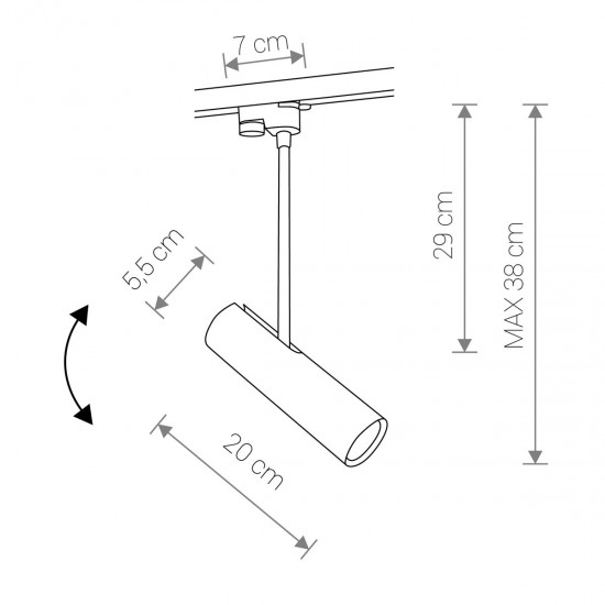 Pendul Sina 1 Faza Profile Eye Super C 9244 Nowodvorski GU10, Negru, Polonia
