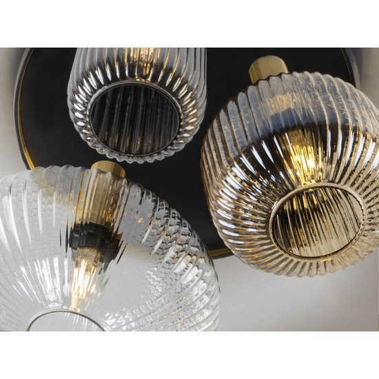 Lustra Plafon Schuller ·Norma· Ceiling Lamp 3L Black/Brass 225342 E27 Spania