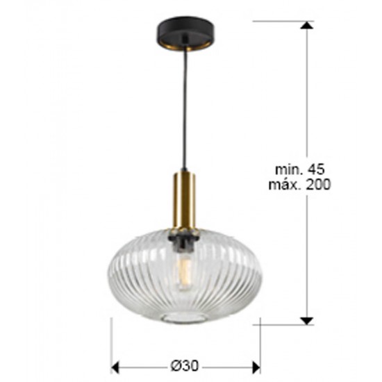 Pendul Schuller ·Norma· Lamp 1L., Clear 225410 E27 Spania