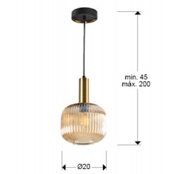 Pendul Schuller Norma- Lamp 1L Amber 225588 E27 Spania