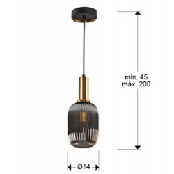 Pendul Schuller ·Norma· Lamp 1L., Smoke Grey 225632 E27 Spania