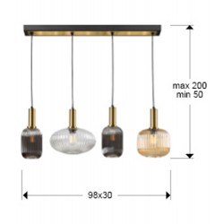Suspensie Schuller ·Norma· Lamp 4L. Line 225724 E27 Spania