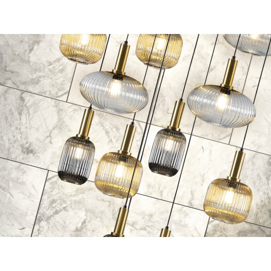 Suspensie Schuller Norma - Lamp 18L Black-Brass Dimmable 225892D E27 Spania