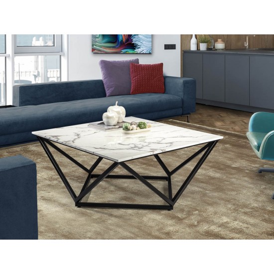 Masuta de Cafea Schuller ·Lua· Coffee Table Black/Marble 246729 Spania