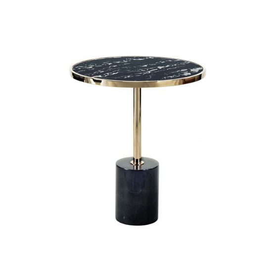 Masuta Schuller ·Dekala· Side Table Ø46, Black/Gold 258203 Spania