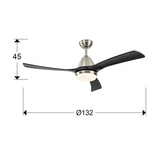 Ventilator Schuller Aspas· Fan, Nickel/Black 316545 Spania