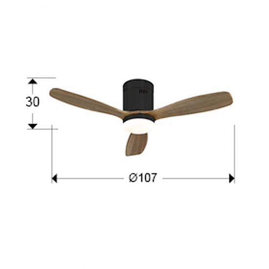 Ventilator Schuller ·Siroco Mini· Black/Walnut Fan 329385 Spania