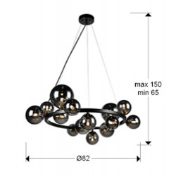 Candelabru Schuller ·Astros· Lamp 14L., Black 329613 G9 Spania
