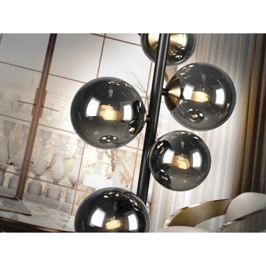 Suspensie Schuller ·Astros· Lamp 6L., Black 329743 G9 Spania