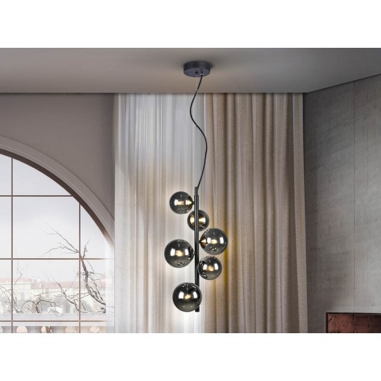 Suspensie Schuller ·Astros· Lamp 6L., Black 329743 G9 Spania