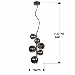 Suspensie Schuller ·Astros· Lamp 6L., Black 329743 G9 Spania