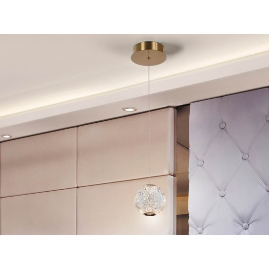 Pendul Schuller ·Austral· Led Lamp 1L., Ø12, Golden 354004 Led Spania