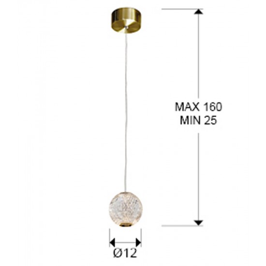 Pendul Schuller ·Austral· Led Lamp 1L., Ø12, Golden 354004 Led Spania