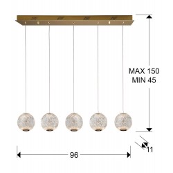 Suspensie Schuller ·Austral· Led Lamp 5L., Golden 354264 Led Spania