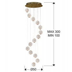 Suspensie Schuller Lamp. 14L Led·Austral·Gold Ø50 354318 Led Spania