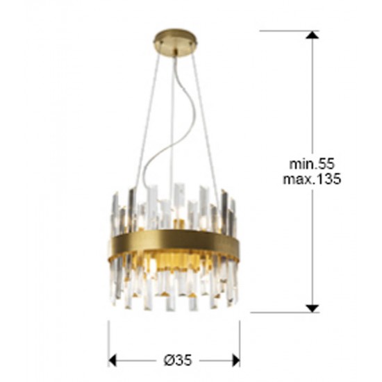 Suspensie Schuller ·Grace· Lamp, 10L., Golden 365185 G9 Spania