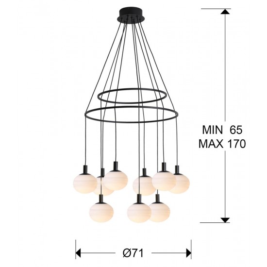 Suspensie Schuller ·Global· Lamp 9L Ø71 384094 G9 Spania