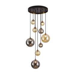 Suspensie Schuller ·Dark· Lamp 9L., Black/Brass 439176 G9 Spania