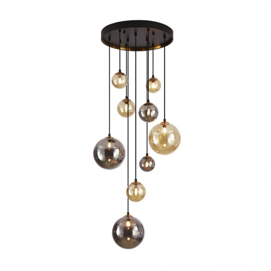 Suspensie Schuller ·Dark· Lamp 9L., Black/Brass 439176 G9 Spania