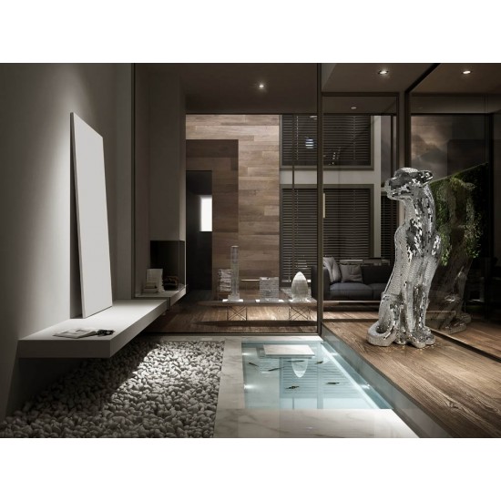 Figurina Decorativa Schuller ·Baguira·Leopard Figure,Silver, Right 523306 Spania