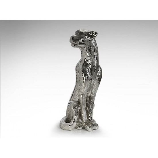 Figurina Decorativa Schuller ·Baguira·Leopard Figure,Silver, Right 523306 Spania