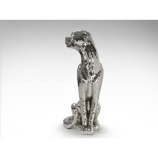 Figurina Decorativa Schuller ·Baguira·Leopard Figure,Silver, Right 523306 Spania