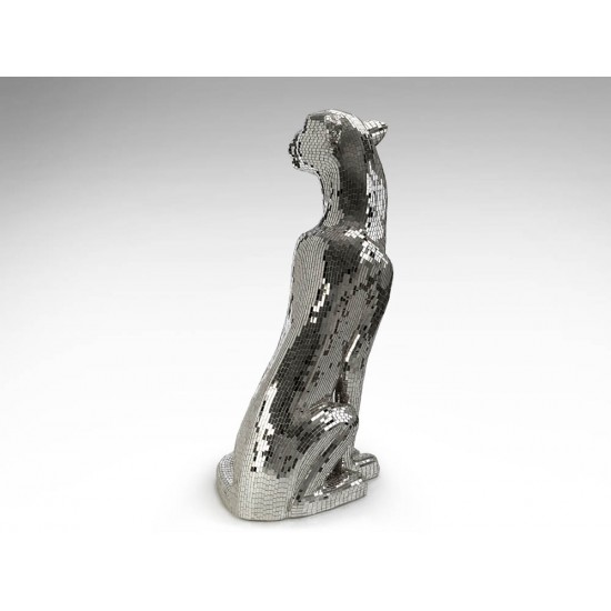 Figurina Decorativa Schuller ·Baguira·Leopard Figure,Silver, Right 523306 Spania