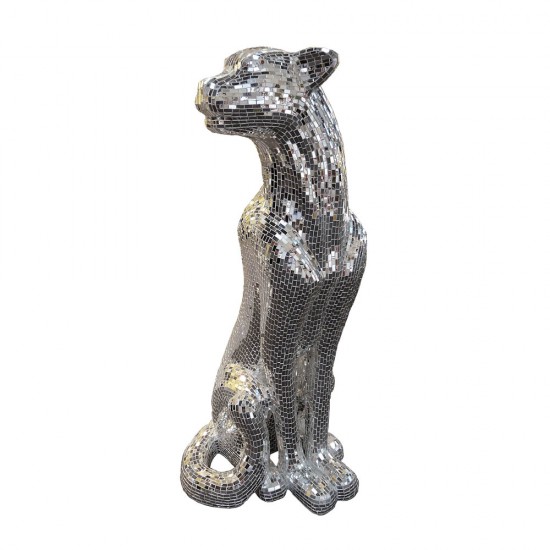Figurina Decorativa Schuller ·Baguira·Leopard Figure,Silver, Right 523306 Spania
