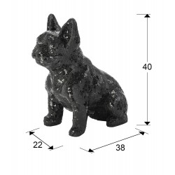 Figurina Decorativa Schuller ·Cody· Bulldog Figure, Black Glass 543823 Spania