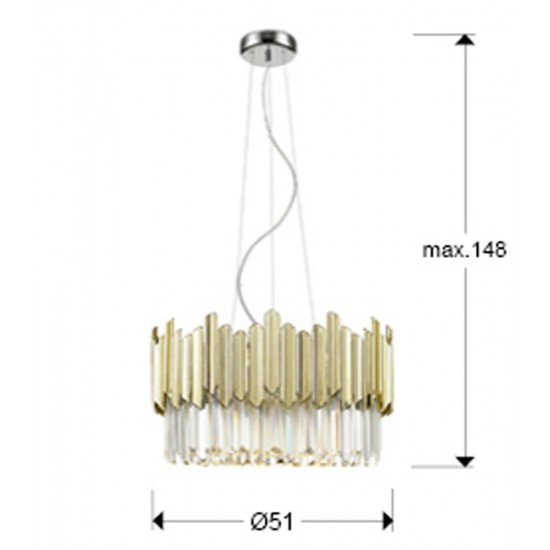 Candelabru Schuller Tiara- Lamp 6L Chrome-Gold 605137 G9 Spania