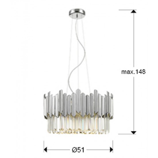 Candelabru Schuller Tiara-  Lamp 6L Chrome 605144 G9 Spania