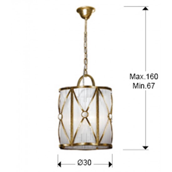 Suspensie Schuller ·Esparta· Lamp 3L., Gold 615372 E14 Spania