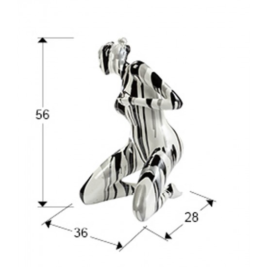 Figurina Decorativa Schuller -Dama- Woman Figure,  Black And White 698139 Spania