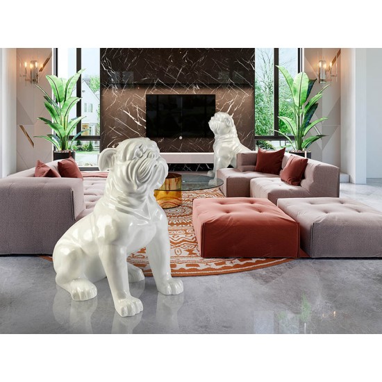 Figurina Decorativa Schuller ·White Bulldog · Large Figure, White 738613 Spania